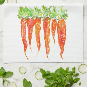 Serviette de cuisine colorée de carottes