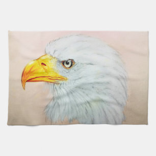 Serviette de cuisine colorée illustrée - Aigle