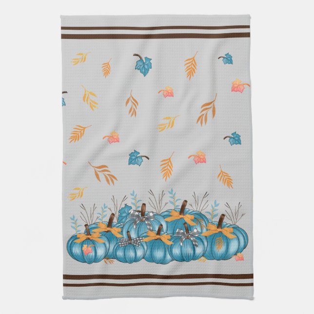Serviette de cuisine couleur Citrouille bleue (Vertical)