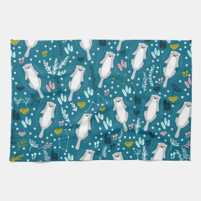 Serviette de cuisine Cute Otters (Horizontal)