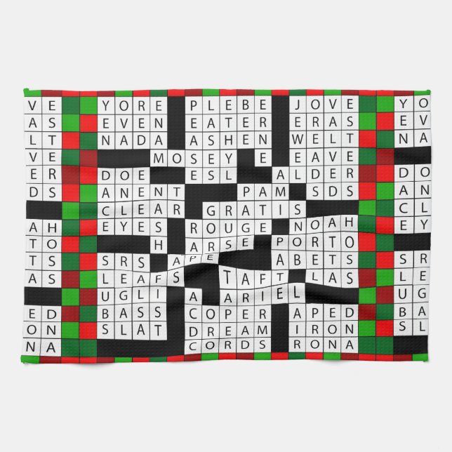 Serviette de cuisine d'amants de jeu de mots (Horizontal)