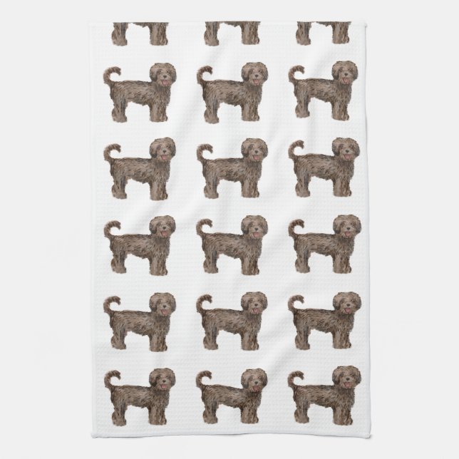 Serviette de cuisine d'AMOUR de LABRADOODLE 16" x (Vertical)