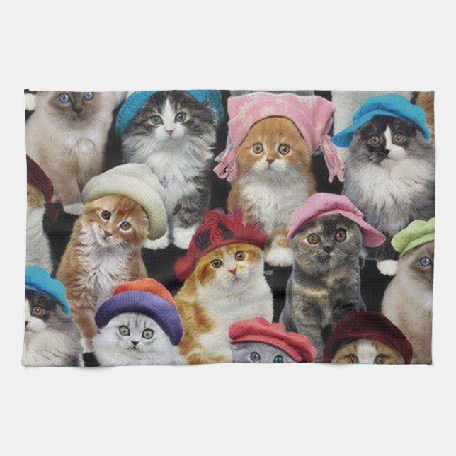 Serviette de cuisine d'amoureux de les chats (Horizontal)