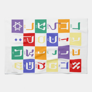 Serviette de cuisine d'arc-en-ciel d'alphabet