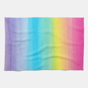 Serviette de cuisine d'arc-en-ciel d'aquarelle