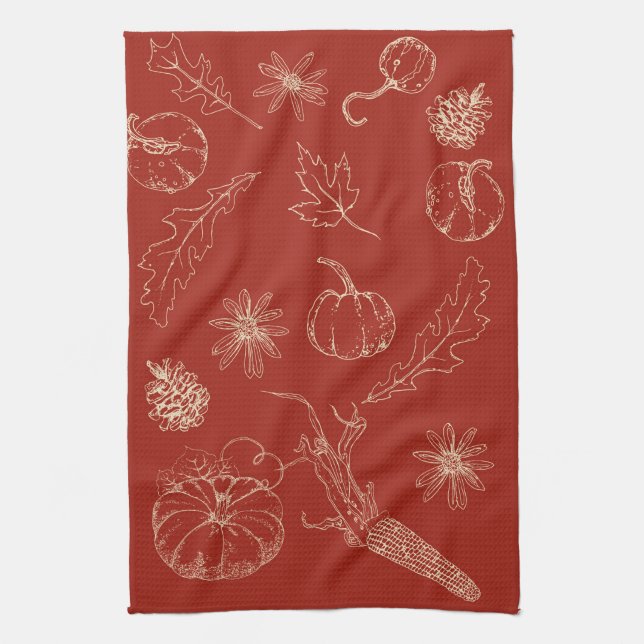 Serviette de cuisine d'automne (Vertical)