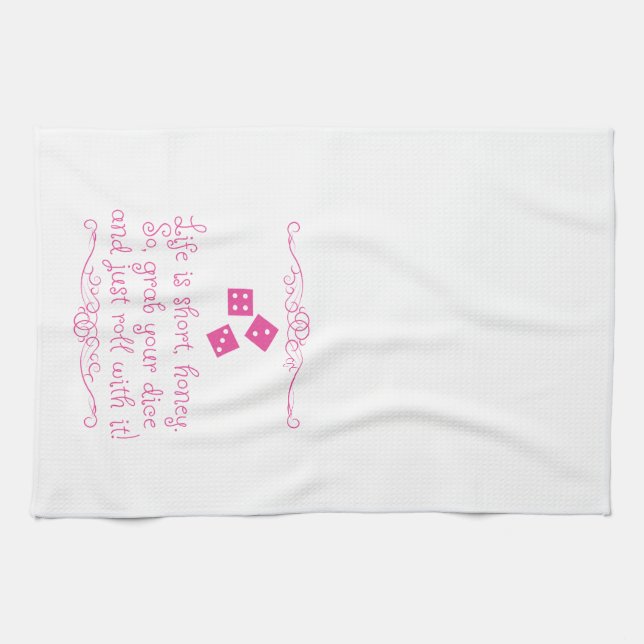 Serviette de cuisine de Bunco - la vie est courte, (Horizontal)