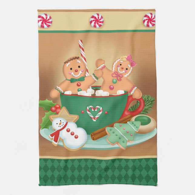 Serviette de cuisine de cacao de pain d'épice (Vertical)