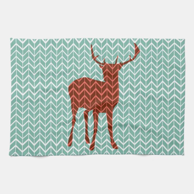 Serviette de cuisine de cerfs communs de région (Horizontal)