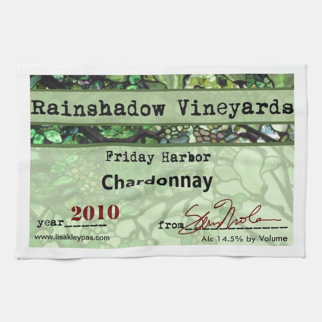 Serviette de cuisine de Chardonnay de vignobles de (Horizontal)