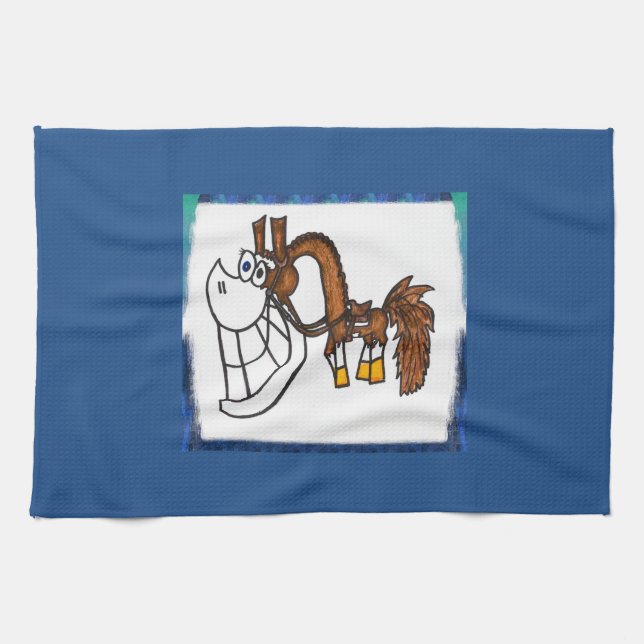 Serviette de cuisine de cheval de peinture de (Horizontal)