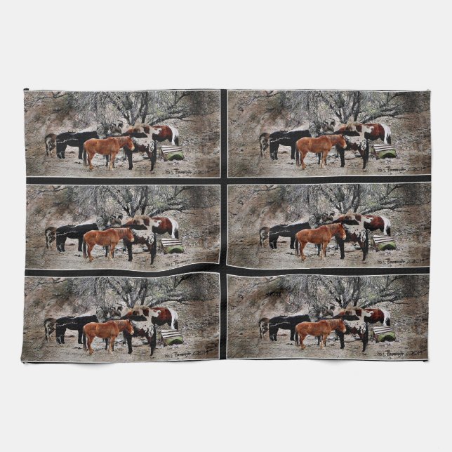 Serviette de cuisine de chevaux de Wickenburg (Horizontal)