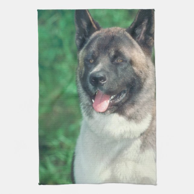 Serviette de cuisine de chien d'Akita (Vertical)