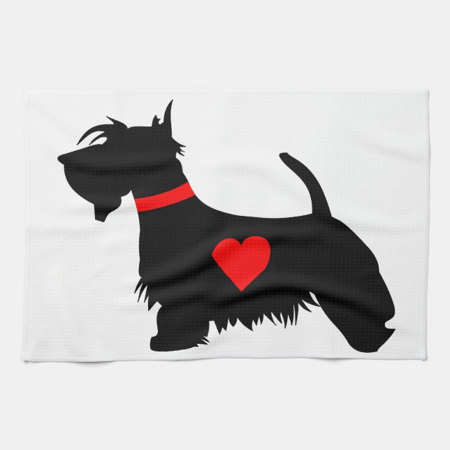 Serviette de cuisine de chien de Scottie (Horizontal)
