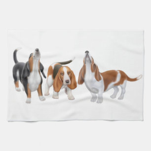 Serviette de cuisine de chiens de basset