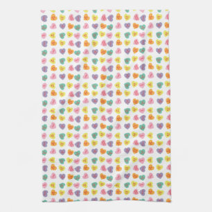 Serviette de cuisine de coeurs de sucrerie de