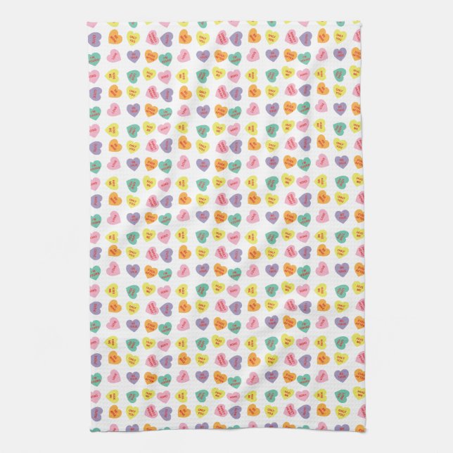 Serviette de cuisine de coeurs de sucrerie de (Vertical)