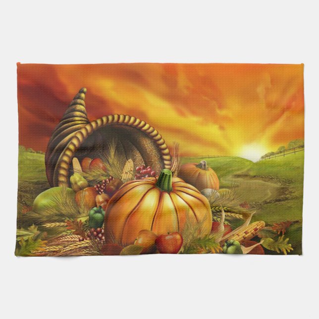 Serviette de cuisine de corne d'abondance (Horizontal)
