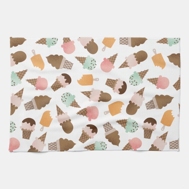 Serviette de cuisine de cornets de crème glacée (Horizontal)