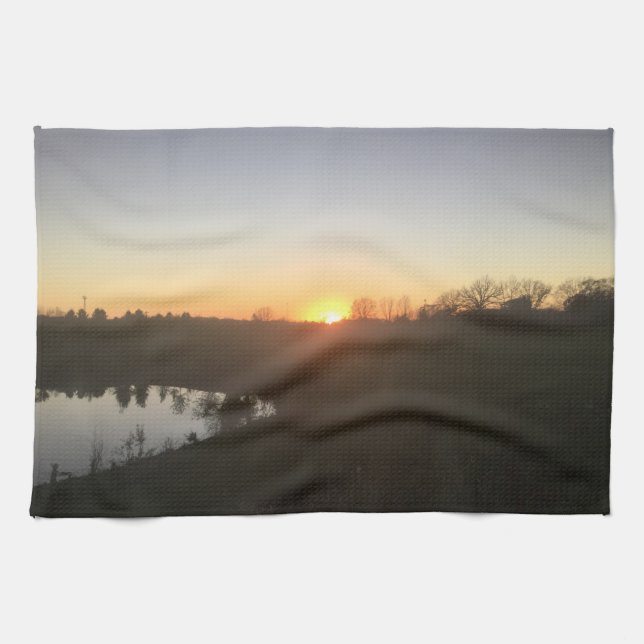 Serviette de cuisine de coucher du soleil (Horizontal)