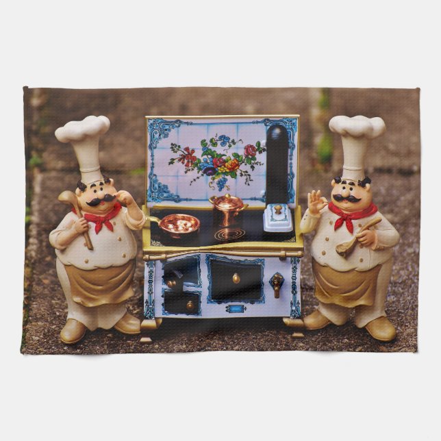 Serviette de cuisine de deux cuisiniers et cuisini (Horizontal)