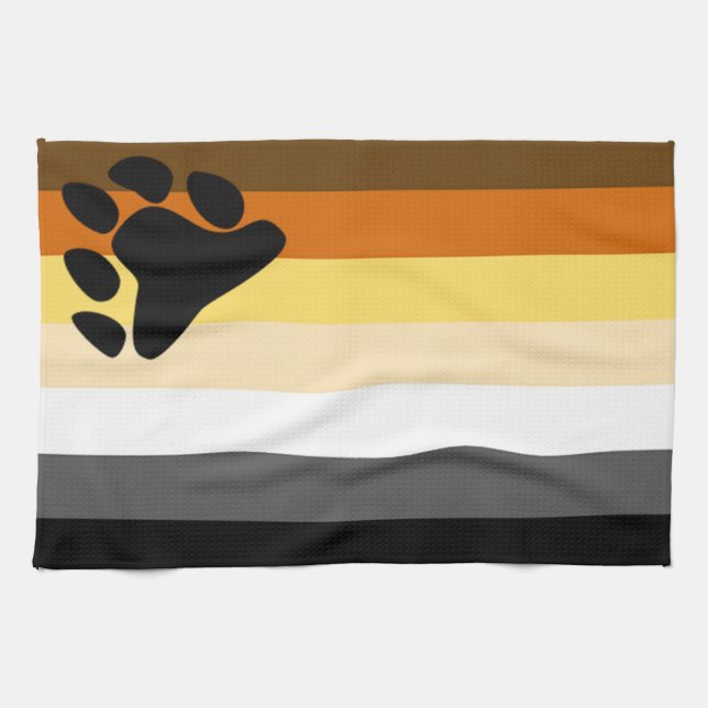 Serviette de cuisine de drapeau de fierté d'ours (Horizontal)