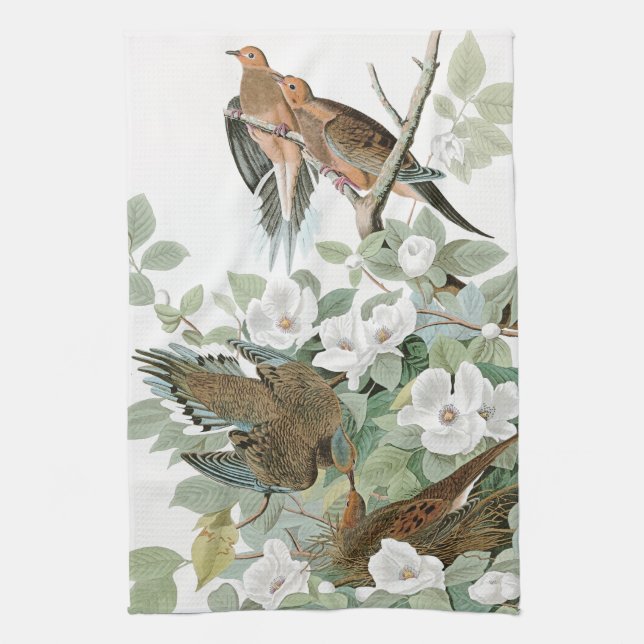 Serviette de cuisine de fleurs d'oiseaux de (Vertical)