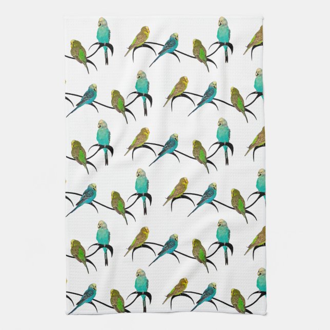 Serviette de cuisine de frénésie de perruche (Vertical)