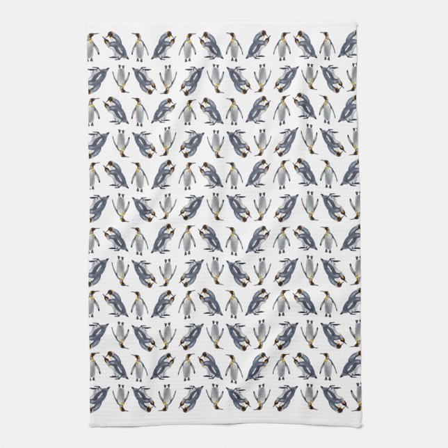 Serviette de cuisine de frénésie du Roi pingouin (Vertical)