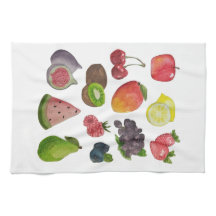 Serviette de cuisine de fruit d'aquarelle