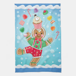 Serviette de cuisine de jonglerie de bonhomme en