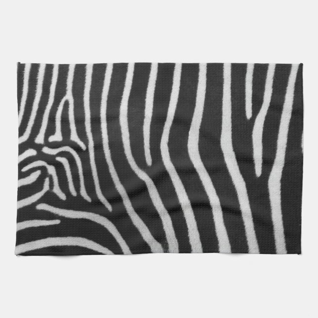 Serviette de cuisine de motif de rayure de zèbre (Horizontal)