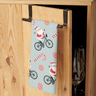 Serviette de cuisine de Noël à vélo