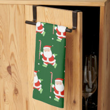 Serviette de cuisine de Noël de hockey sur gazon