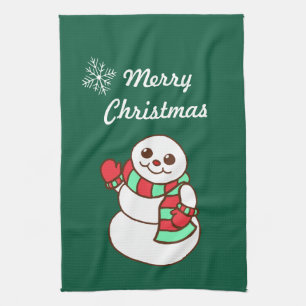 Serviette de cuisine de Noël Snowman