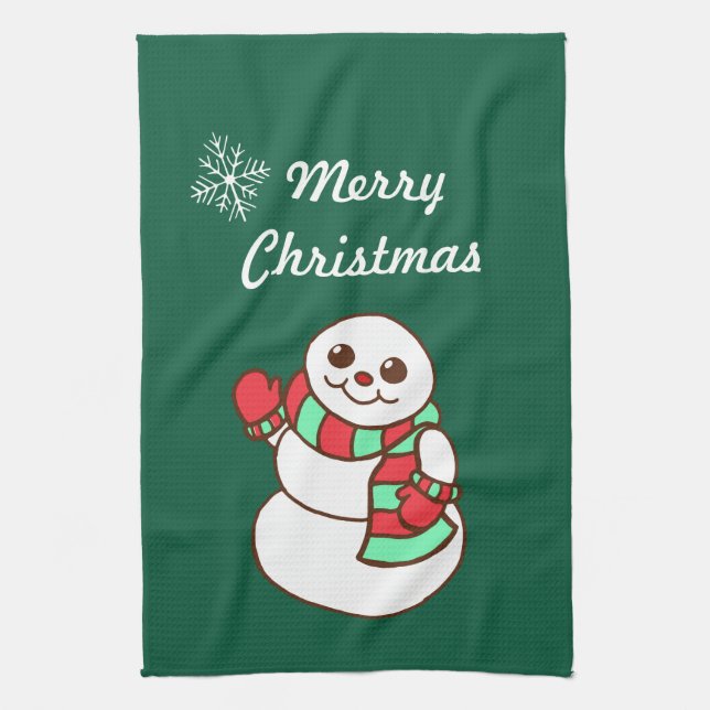 Serviette de cuisine de Noël Snowman (Vertical)
