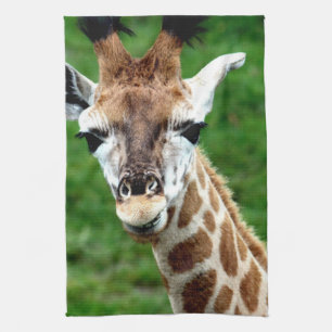 Serviette de cuisine de photo de girafe