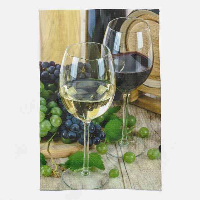 serviette de cuisine de raisin et vin (Vertical)