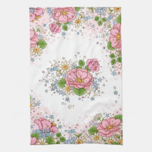Serviette de cuisine de rose de thé (rose)