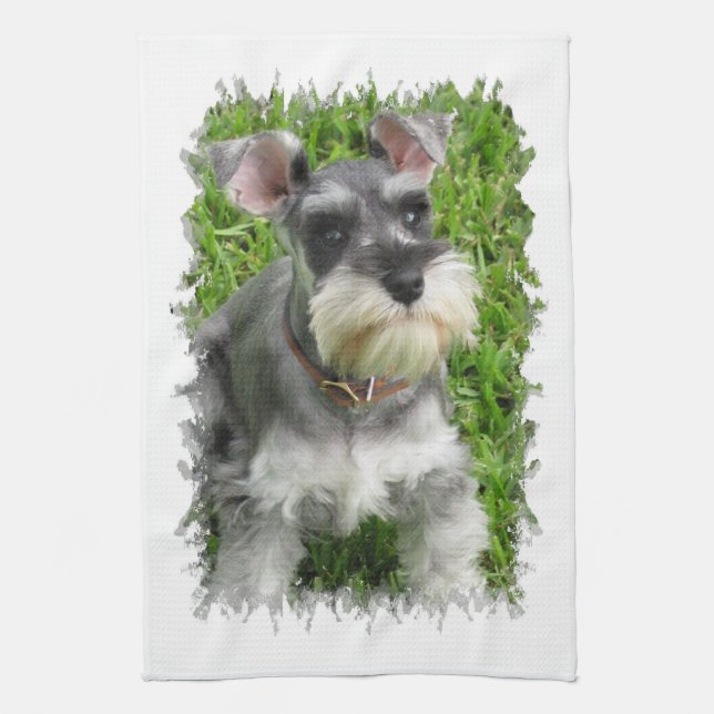 Serviette de cuisine de Schnauzer miniature (Vertical)
