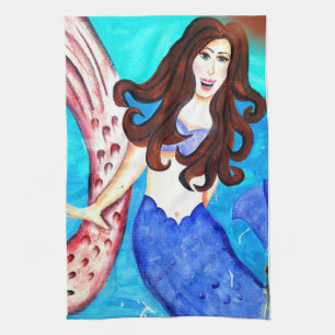 serviette de cuisine de sirène de brune