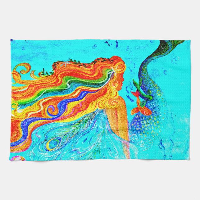 serviette de cuisine de sirène de cheveux (Horizontal)