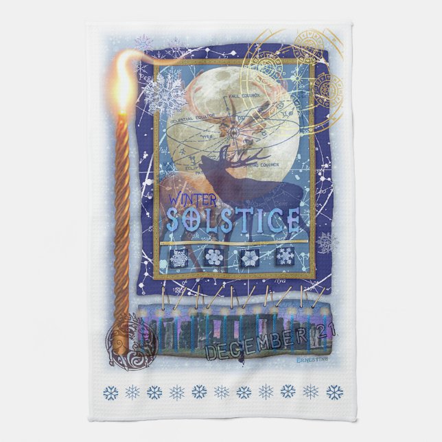 Serviette de cuisine de solstice d'hiver (Vertical)