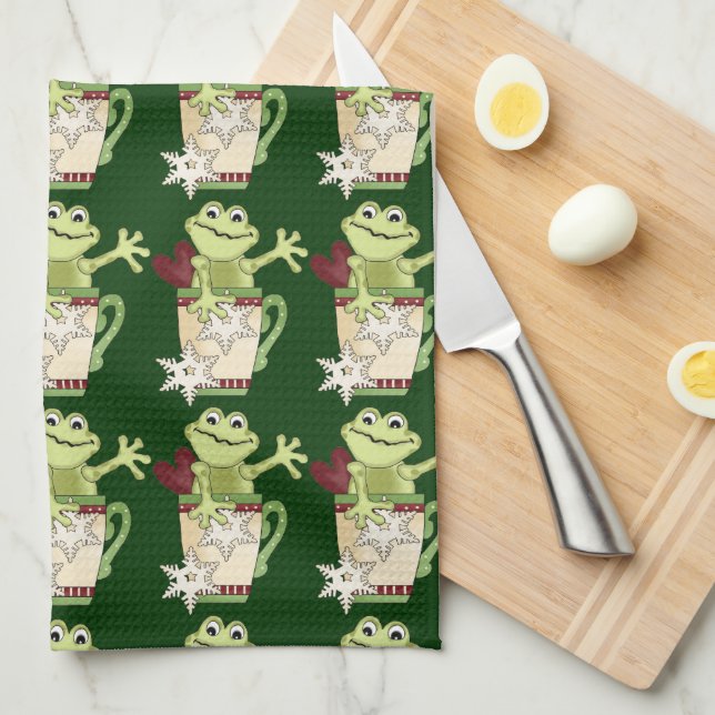 Serviette de cuisine de tasse de grenouille de (Quart Plié)