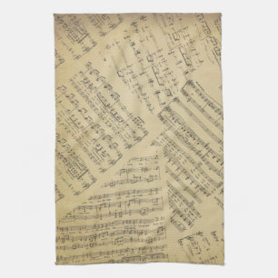 serviette de cuisine de thème de musique de motif