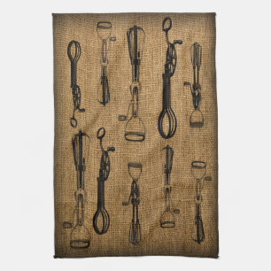 Serviette de cuisine de toile de jute de batteurs