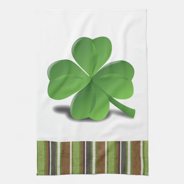 Serviette de cuisine de trèfle de shamrock du jour (Vertical)