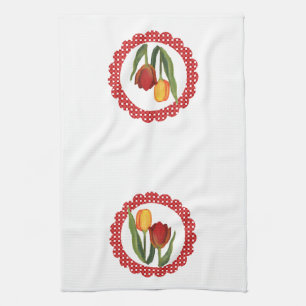 Serviette de cuisine de tulipes de pays