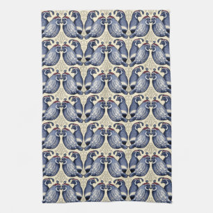 Serviette de cuisine décorative d'oiseaux de caill