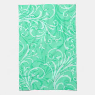 Serviette de cuisine décorative verte à la menthe
